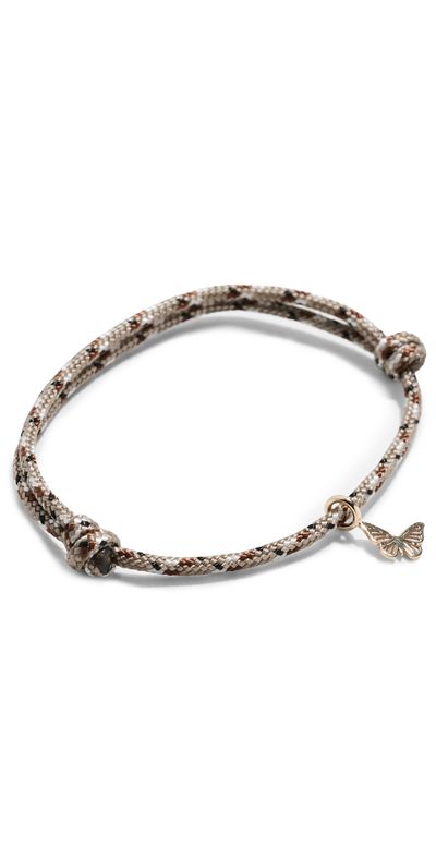 Zoe Chicco Zoe Chicco 14k Midi Butterfly Paracord Bracelet Brown One