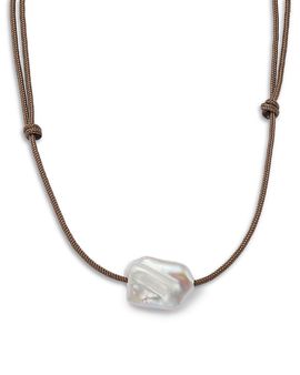Zoe Chicco Zoe Chicco 14K Yellow Gold Cultured Freshwater Baroque Pearl Adjustable Pendant Necklace, 12-26