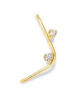 Zoe Chicco Zoe Chicco 14K Yellow Gold Diamond Angled Single Ear Climber, 0.08 tcw
