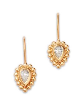 Zoe Chicco Zoe Chicco 14K Yellow Gold Diamond Bezel Beaded Drop Earrings, 0.38 tcw