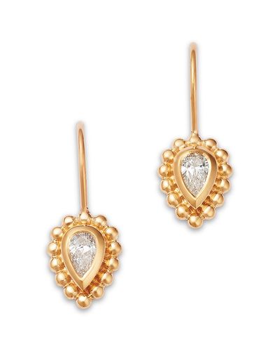 Zoe Chicco Zoe Chicco 14K Yellow Gold Diamond Bezel Beaded Drop Earrings, 0.38 tcw