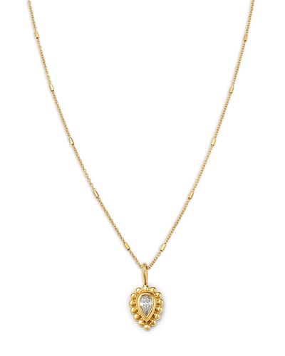 Zoe Chicco Zoe Chicco 14K Yellow Gold Diamond Bezel Beaded Pendant Necklace, 0.19 tcw
