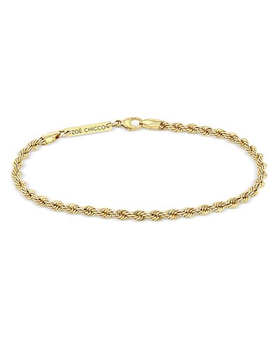 Zoe Chicco Zoe Chicco 14K Yellow Gold Heavy Metal Rope Link Chain Bracelet