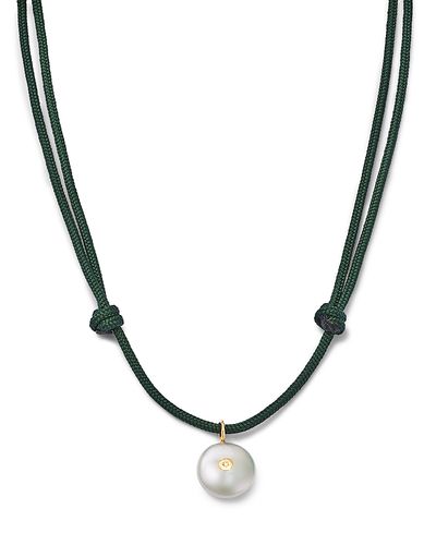 Zoe Chicco Zoe Chicco 14K Yellow Gold Natural Pearl & Black & White Diamond Reversible Adjustable Pendant Necklace, 12-26