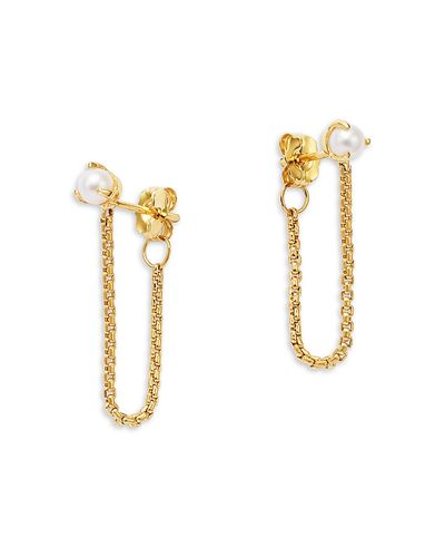 Zoe Chicco Zoe Chicco 14K Yellow Gold Natural Pearl Chain Stud Earrings
