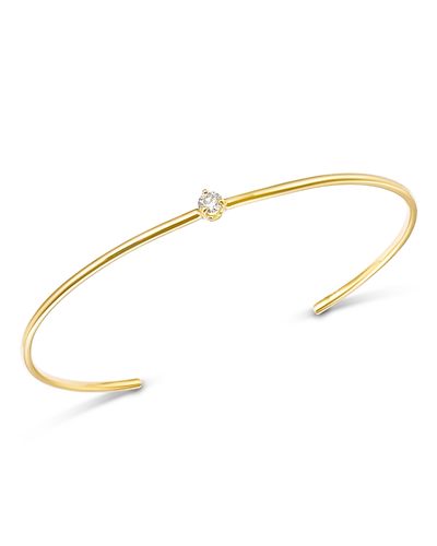 Zoe Chicco Zoe Chicco 14K Yellow Gold Prong Diamond Cuff, 0.10 tcw