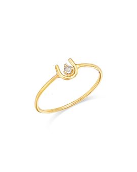 Zoe Chicco Zoe Chicco 14K Yellow Gold Prong Diamonds Horseshoe Wire Ring