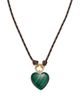 Zoe Chicco Zoe Chicco 14K Yellow Gold The New Stone Age Malachite Heart Paracord Enhancer Necklace, 18 - 1