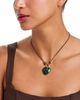 Zoe Chicco Zoe Chicco 14K Yellow Gold The New Stone Age Malachite Heart Paracord Enhancer Necklace, 18 - 2