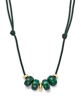 Zoe Chicco Zoe Chicco 14K Yellow Gold The New Stone Age Malachite Paracord Pendant Necklace, 12-26