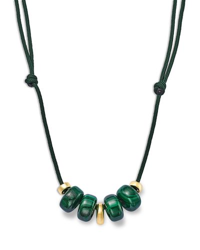 Zoe Chicco Zoe Chicco 14K Yellow Gold The New Stone Age Malachite Paracord Pendant Necklace, 12-26