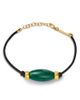 Zoe Chicco Zoe Chicco 14K Yellow Gold The New Stone Age Malachite Tube Leather Cord Bracelet - 1