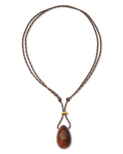 Zoe Chicco Zoe Chicco 14K Yellow Gold The New Stone Age Tiger Eye Egg Paracord Adjustable Necklace, 24-44