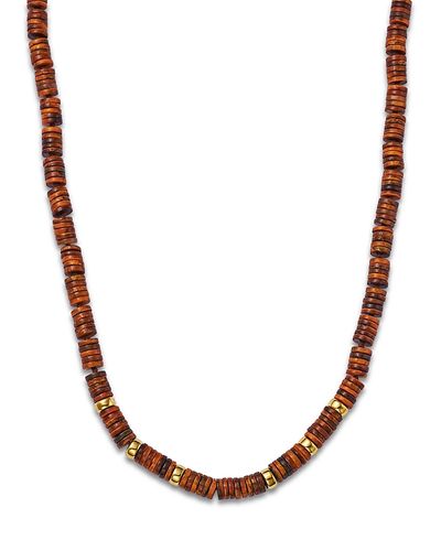Zoe Chicco Zoe Chicco 14K Yellow Gold Tiger's Eye Heishi Bead & Rondelle Collar Necklace, 16-18