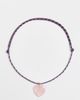Zoe Chicco Zoe Chicco Rose Quartz Heart Paracord Necklace 14k Yellow Gold One - 2