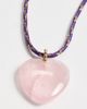 Zoe Chicco Zoe Chicco Rose Quartz Heart Paracord Necklace 14k Yellow Gold One - 5