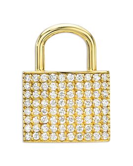 Zoe Lev Zoe Lev 14K Yellow Gold Diamond Pave Padlock Charm Pendant