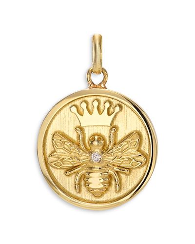 Zoe Lev Zoe Lev 14K Yellow Gold Diamond Queen Bee Medallion Pendant