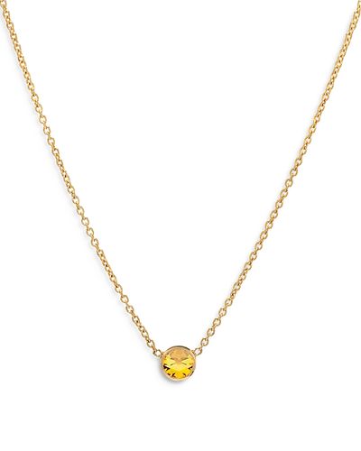 Zoe Lev Zoe Lev 14K Yellow Gold Topaz Birthstone Solitaire Pendant Necklace, 16-18