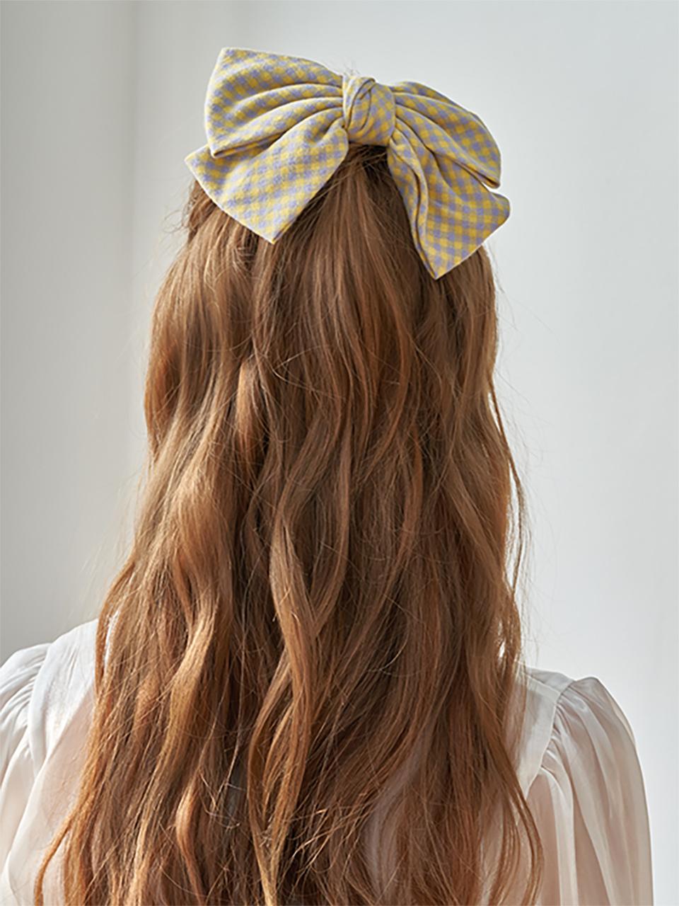 ZOENA Ribbon Check Bono Hair Pin