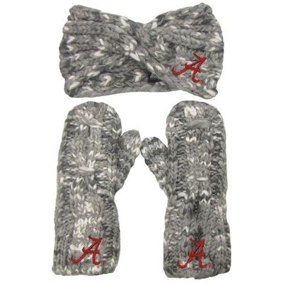 ZOOZATZ Women's ZooZatz Alabama Crimson Tide Logo Marled Headband and Mitten Set