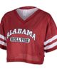ZOOZATZ Women's ZooZatz Crimson Alabama Crimson Tide Mesh Cropped V-Neck T-Shirt  - 1