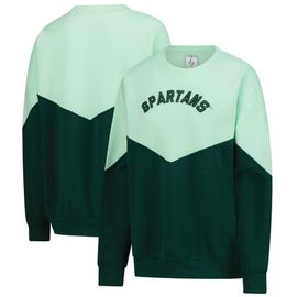 ZOOZATZ Women's ZooZatz Mint Michigan State Spartans Bestie Oversized Pullover Sweatshirt 