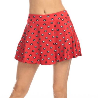 ZOOZATZ Women's ZooZatz Red Georgia Bulldogs Allover Print Flowy Skort 