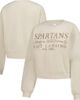 ZOOZATZ Women's ZooZatz Sand Michigan State Spartans Cropped Crewneck Sweatshirt  - 1