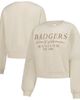 ZOOZATZ Women's ZooZatz Sand Wisconsin Badgers Cropped Crewneck Sweatshirt  - 1