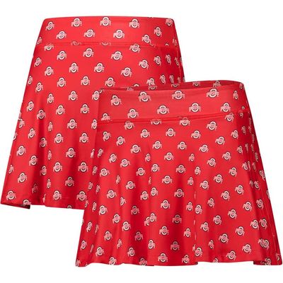 ZOOZATZ Women's ZooZatz Scarlet Ohio State Buckeyes Allover Print Flowy Skort 