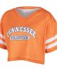 ZOOZATZ Women's ZooZatz Tennessee Orange Tennessee Volunteers Mesh Cropped V-Neck T-Shirt  - 1