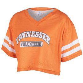 ZOOZATZ Women's ZooZatz Tennessee Orange Tennessee Volunteers Mesh Cropped V-Neck T-Shirt 
