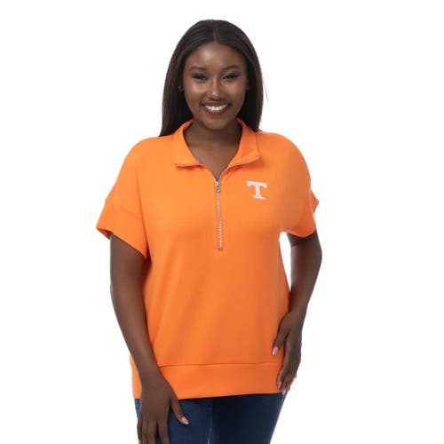 ZOOZATZ Women's ZooZatz Tennessee Orange Tennessee Volunteers Tri-Blend Quarter-Zip Flowy Top 