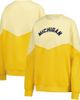 ZOOZATZ Women's ZooZatz Yellow Michigan Wolverines Bestie Oversized Pullover Sweatshirt  - 1
