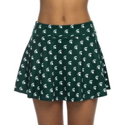 ZOOZATZ Women's ZooZatz Green Michigan State Spartans All-Over Print Flowy Skort 