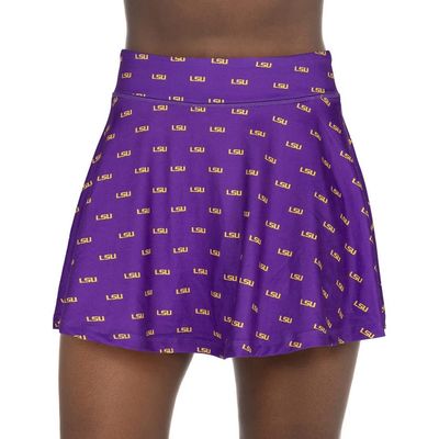 ZOOZATZ Women's ZooZatz Purple LSU Tigers All-Over Print Flowy Skort 