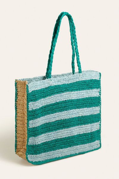 Zsa Zsa Zsu Zsa Zsa Zsu Delhi Raffia Shoulder Bag in Blue, Women's at Urban Outfitters