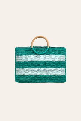 Zsa Zsa Zsu Zsa Zsa Zsu Delhi Raffia Tote Bag in Blue, Women's at Urban Outfitters