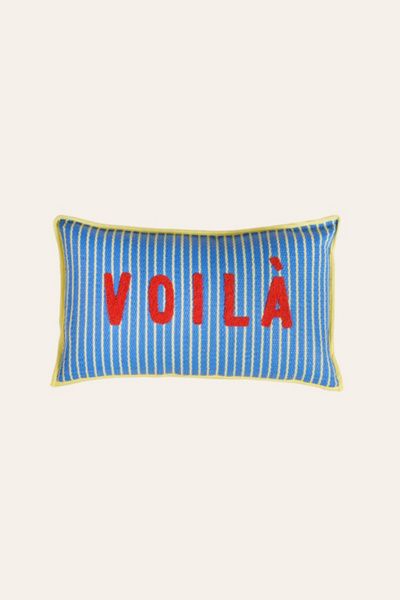 Zsa Zsa Zsu Zsa Zsa Zsu Rajpath Embroidery Cushion in Blue at Urban Outfitters