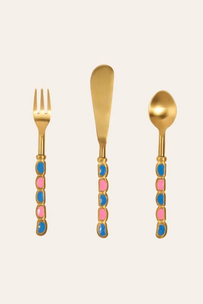 Zsa Zsa Zsu Zsa Zsa Zsu Rampur Stainless Steel Cutlery Set in Dark Green at Urban Outfitters