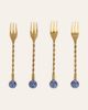 Zsa Zsa Zsu Zsa Zsa Zsu Rampur Steel Dessert Fork Set in Blue at Urban Outfitters - 1