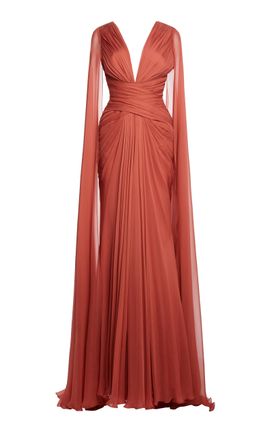 Zuhair Murad Zuhair Murad CapeSleeve SilkChiffon Maxi Dress