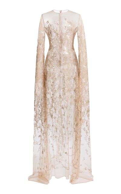 Zuhair Murad Zuhair Murad Embroidered Dramatic Sleeve Maxi Dress