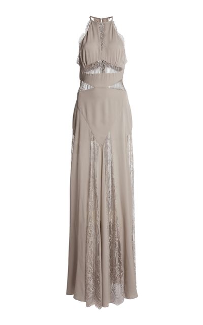 Zuhair Murad Zuhair Murad Georgette Lace Halter Long Dress