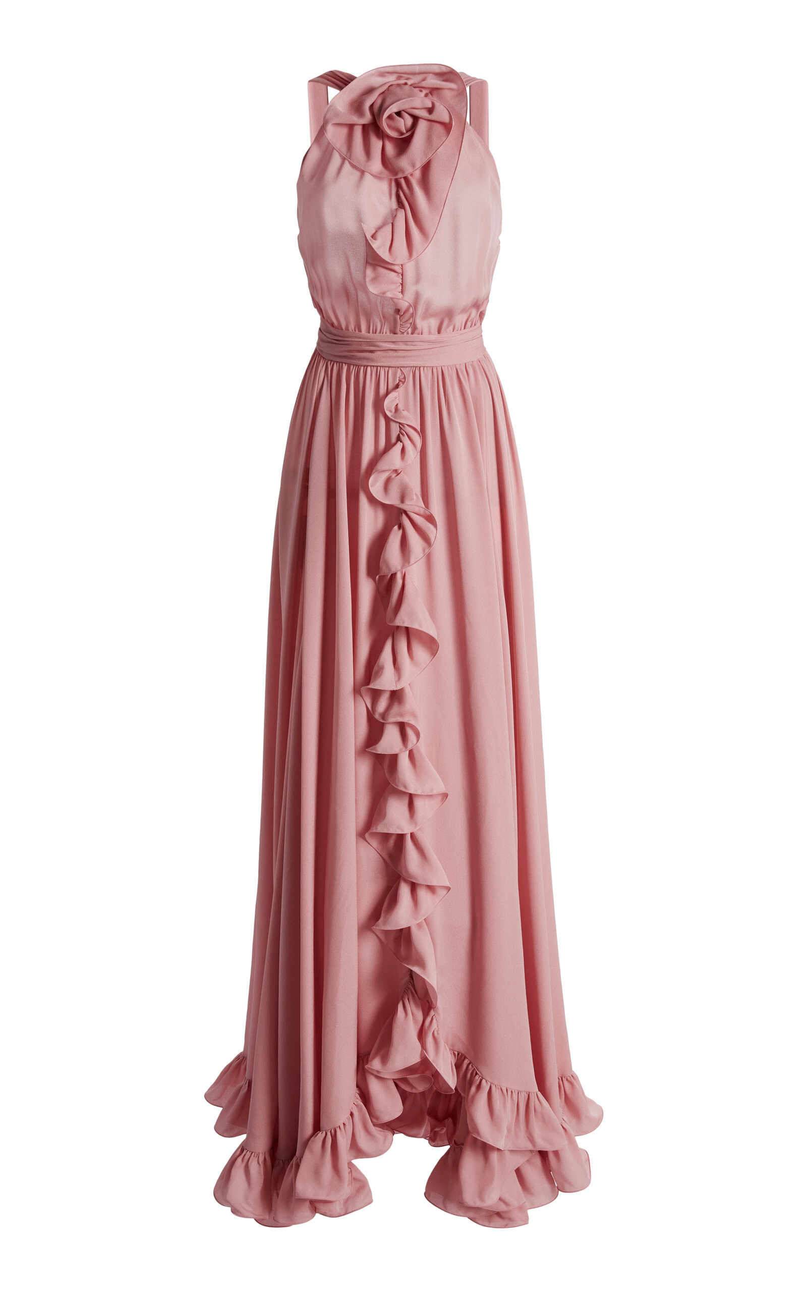 Zuhair Murad Zuhair Murad Georgette Long Dress With Ruffles