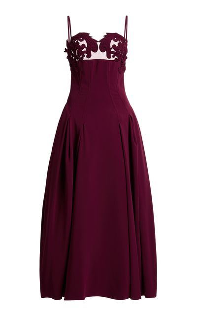 zuhair murad burgundy dress ZUHAIR MURAD Embellished tulle gown