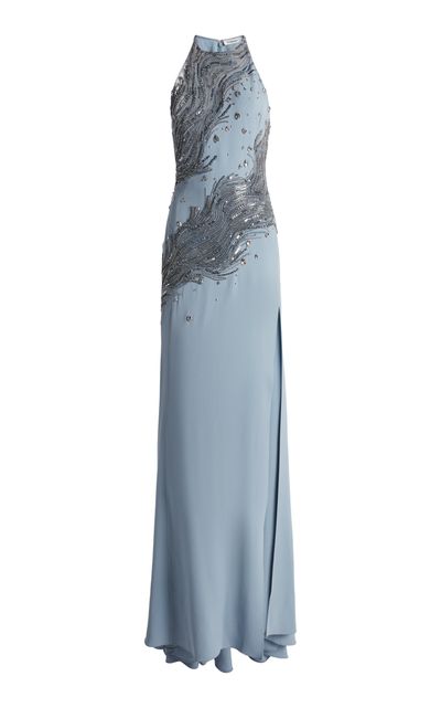 Zuhair Murad Zuhair Murad Heavy Cady Wave Motion Embroidered Long Dress
