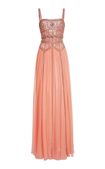 sachin and babi light blue dress V-Neck Side Slit Sheath Chiffon Prom Dress With Beaded Top main image 1