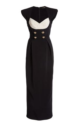 Zuhair Murad Zuhair Murad SilkBlend Heavy Cady Midi Dress Black FR 36